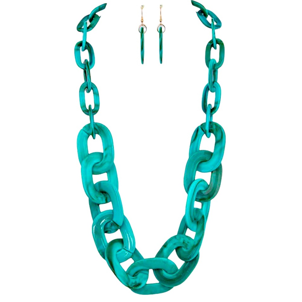 Long Turquoise Statement Necklace